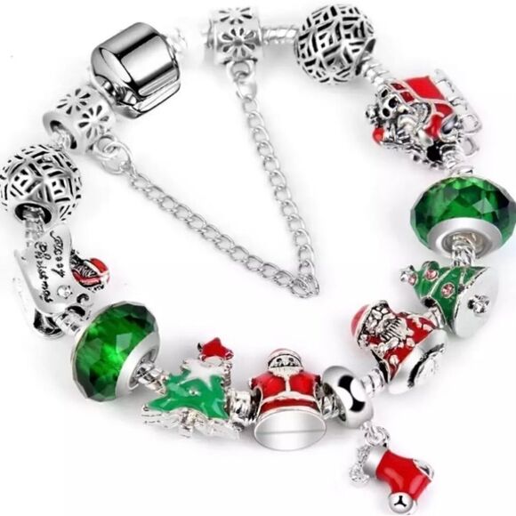 Christmas Charm Bracelet with Stocking - Picture 1 of 9